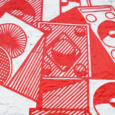 Buff diss tape art mural