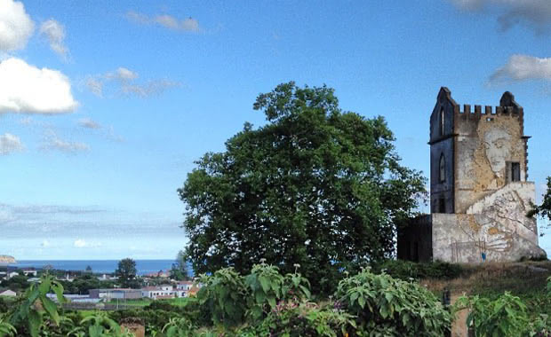 Decayed Church Mural by Vhils