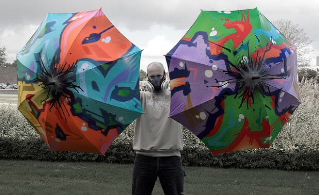 DIY Graffiti Umbrellas