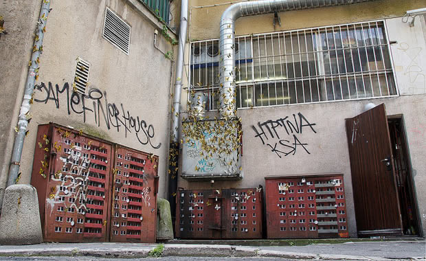 Evol Stencil Art Buildings in Warsaw