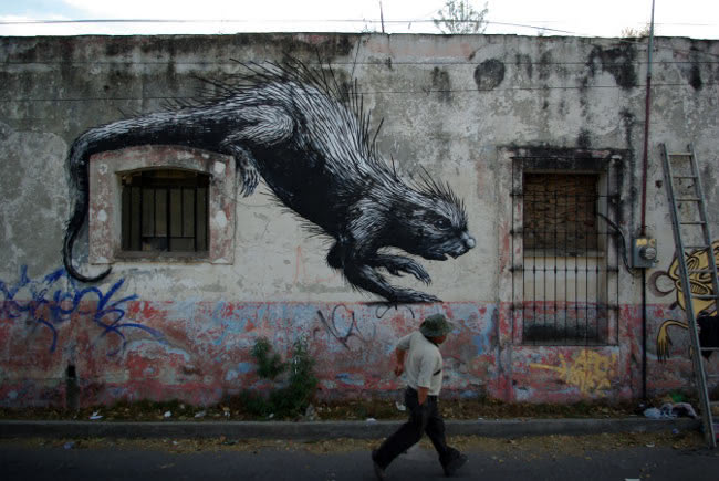 roa - graffiti animal