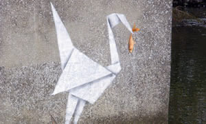 Origami Stencil by Banksy?