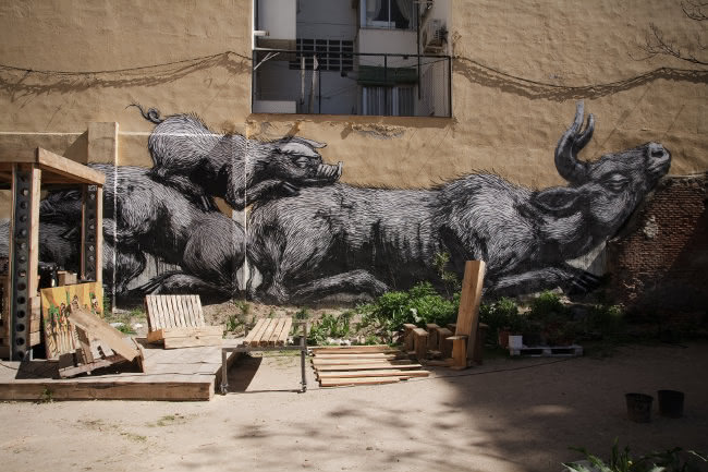 Roa mural, madrid
