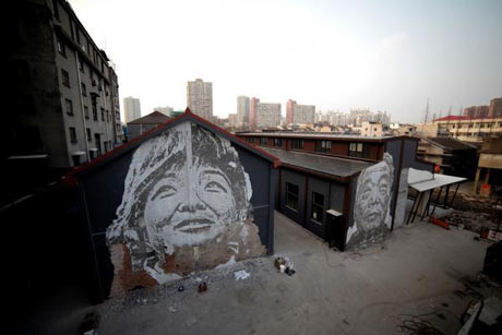 3D stencils by Vhils